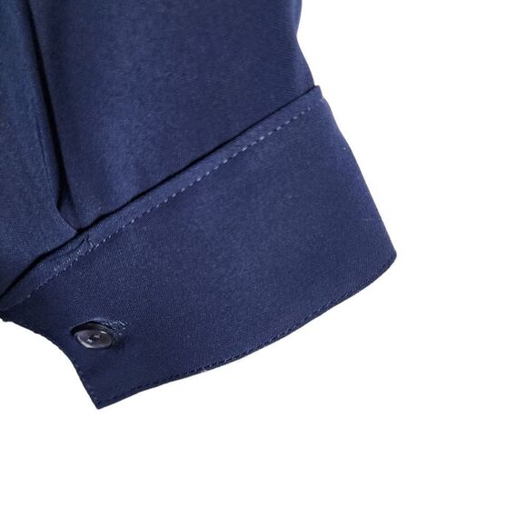 Chicos Blue Ruffle Front Silky Blouse - Picture 3 of 10